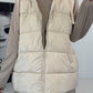 Weste mit schimmerndem Finish und Kapuze - beige
