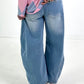 Ballonjeans in heller Waschung - denim