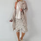 Stylische Hose mit Überwurf im Knit-Look - beige