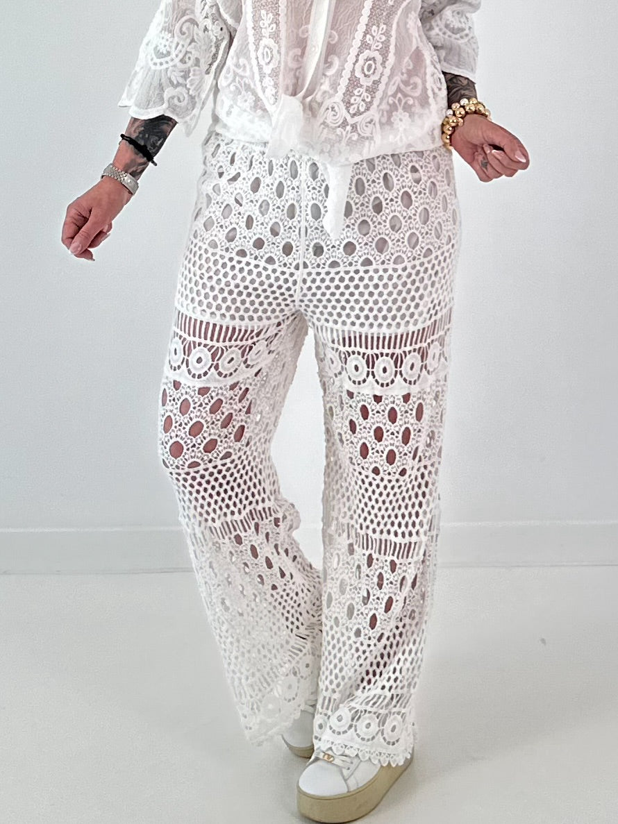 Ibiza Häkelhose - weiss
