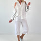 Bluse mit cold shoulder Detail - weiss