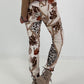 Hose in Wildleder-Optik mit Print Mix - leo - beige