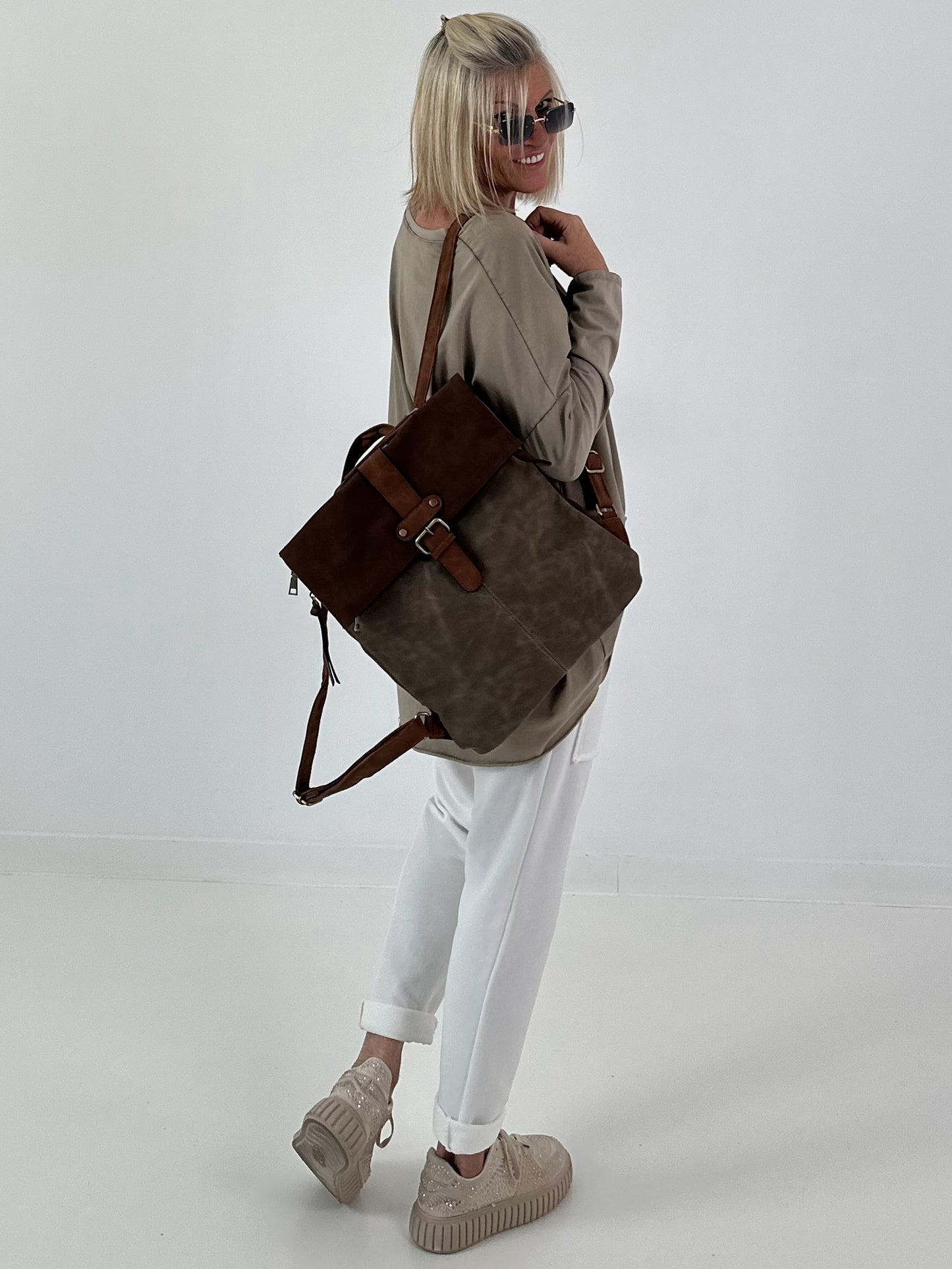 Oversized Shirt stone washed - taupe