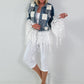 Boho Jeansjacke mit aufwendigen  Details - denim-weiss