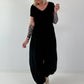Ripp T-Shirt stone washed -  schwarz
