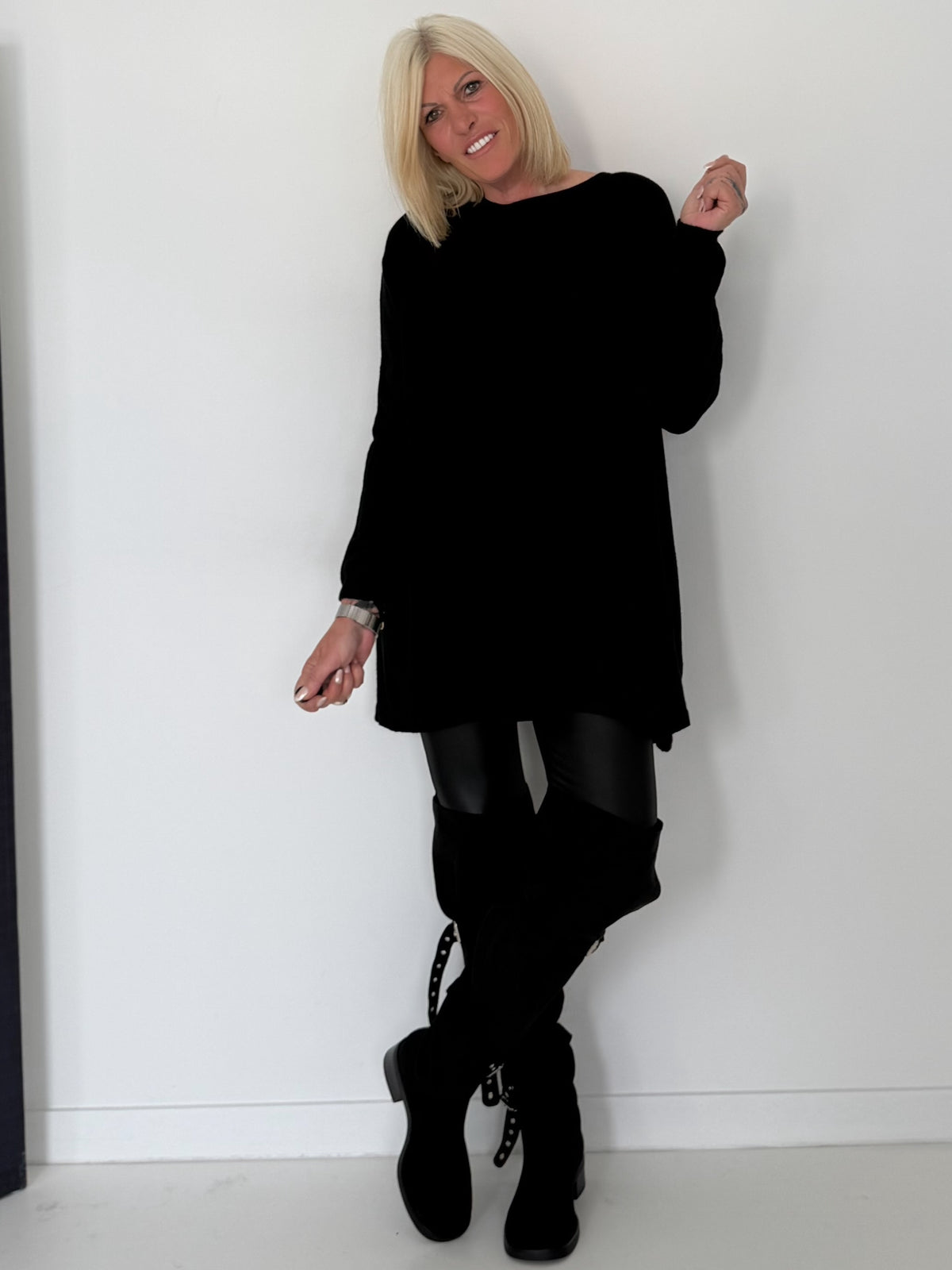 Lederleggings - schwarz