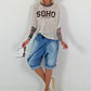 Pailletten Shirt SOHO New York - silber-schoko