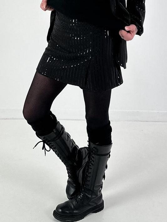 Hosenrock Modell "Midnight Sparkle" - schwarz-schwarze Pailletten