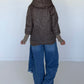 Jacke mit Strickarm und Kapuze - taupe