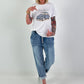 T-Shirt Magnifique - weiss-blau