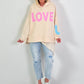 Oversized hoodie Love - beige