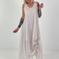 Sommerkleid mit Raff-Detail - beige