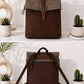 Backpack in vintage leather look - coffee -soil