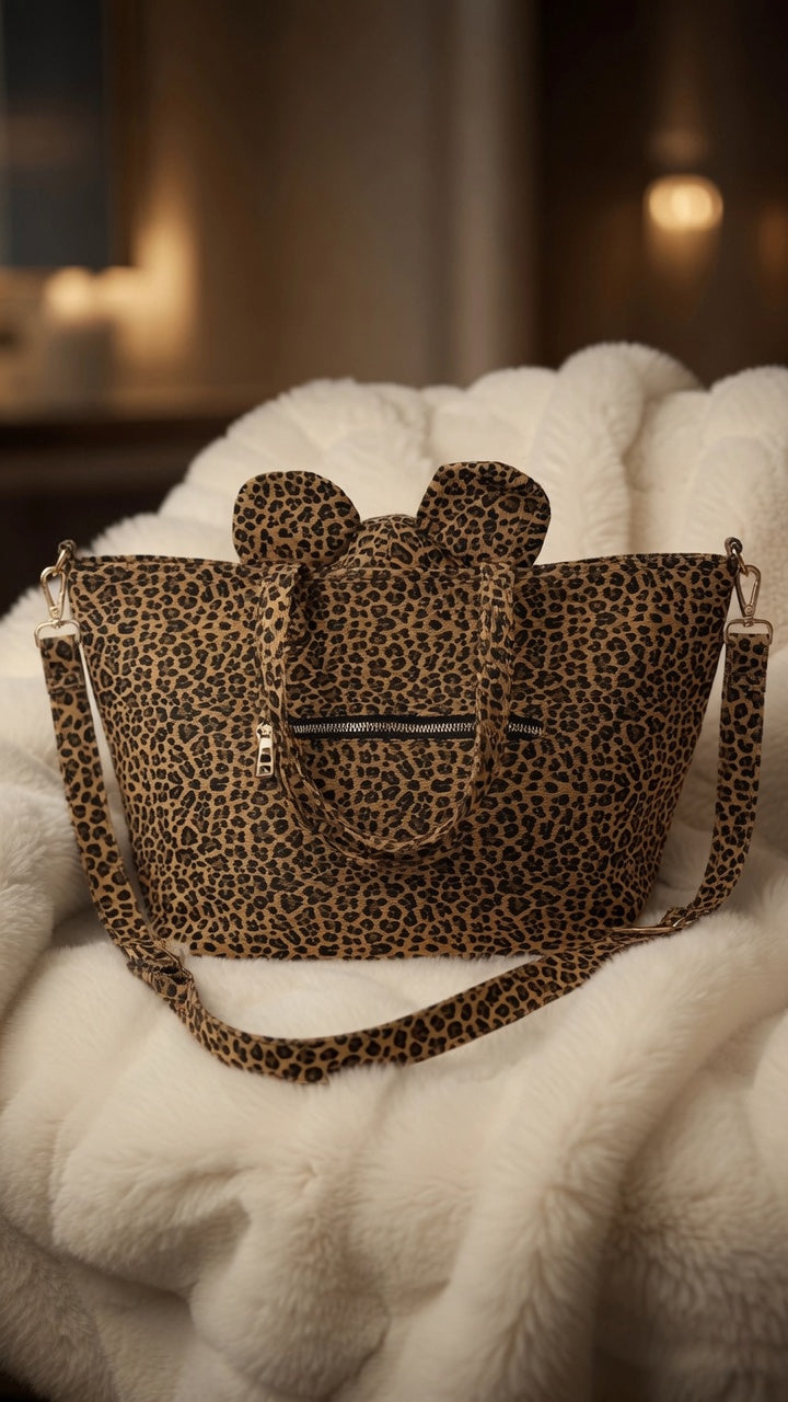 Canvas bag with special details - leopard