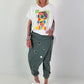 Oversized T-shirt with front print - white