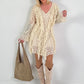 Kleid/Tunika aus Spitze - beige