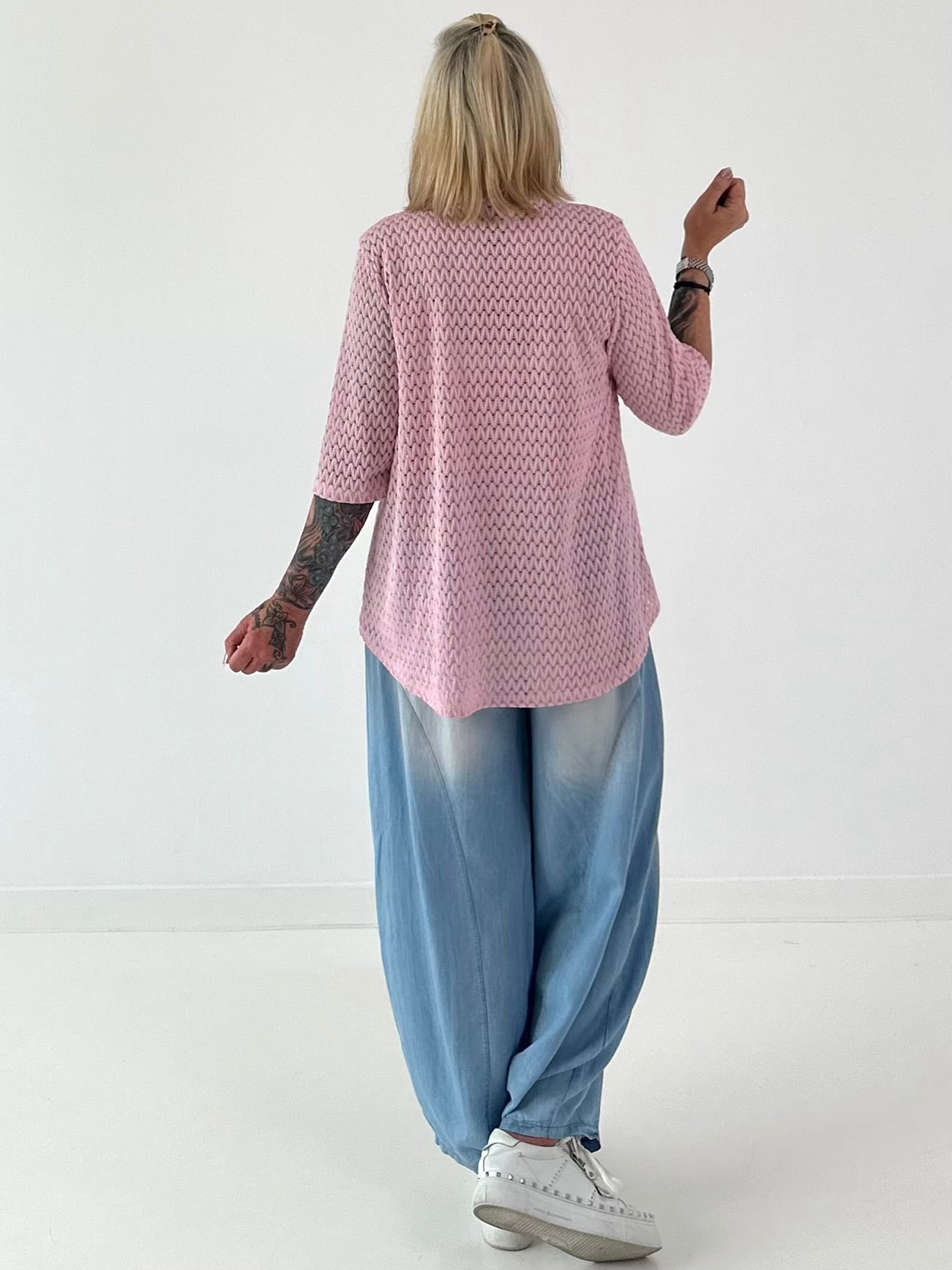 T-Shirt mit halben Arm - rosa