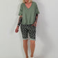 T-Shirt  mit gerafftem Saum - khaki