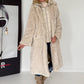 Kuscheliger Mantel mit abnehmbarem Westeneinsatz - beige