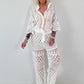 Ibiza Bluse mit aufwendigen Details - weiss