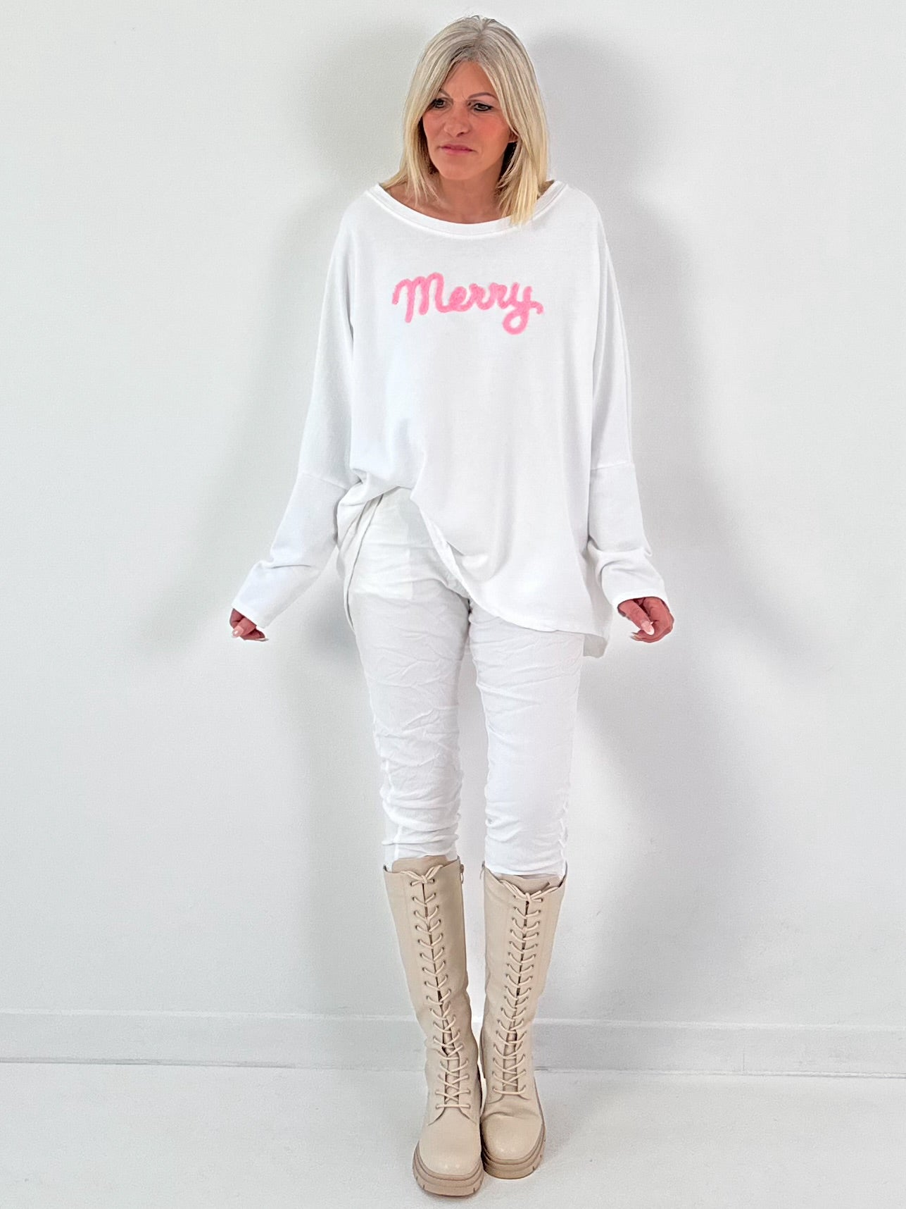 Sweatshirt model "Merry Mood" - white