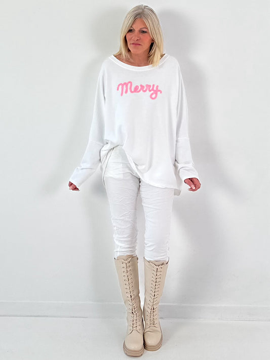 Sweatshirt model "Merry Mood" - white