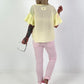 Blouse shirt with puff sleeves - yellow