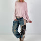 Oversized Shirt stone washed - rosa