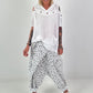 Leinen Shirt mit Ösen und Schulter Cut-Outs - weiss