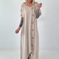 T-Shirt Kleid mit Ösen -beige