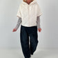 Jacket with XL collar and hood - cream