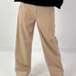 Leather-look trousers, model "Smooth Faux" - beige