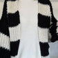 Strickjacke mit Blockstreifen - schwarz-beige