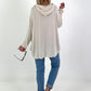 Fine Knit Hoodie - Beige