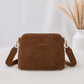 Crossbody-Bag in Wildleder-Optik - braun