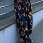 Leichte Pumphose mit floralem Print  - blau-camel