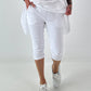Capri Hose mit Bindeband - weiss