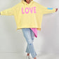 Oversized hoodie Love - geel
