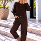 Striped cardigan - mocha light blue