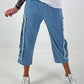 Jeans with eyelet details - light blue