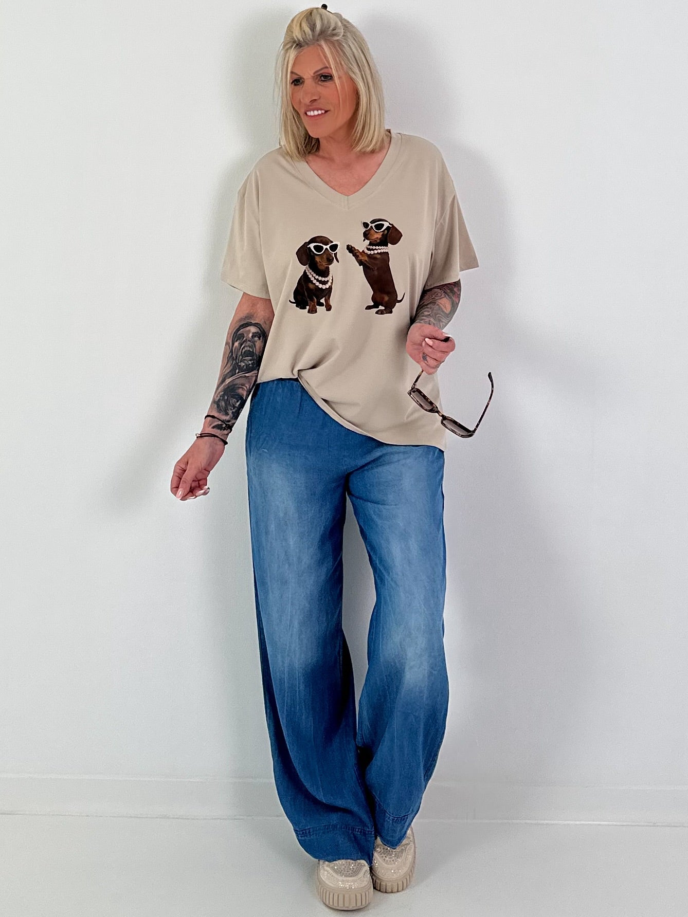 T-Shirt Dachshund - beige