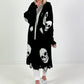 Oversized Strickmantel mit Kapuze Modell "Skull" - schwarz-weiss ( lieferbar ab ca. 13.12.25)