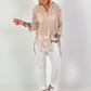 Silk blouse with terry applications - beige