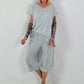 Casual Sweatpants with Eyelet Details - Grey
