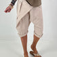 Short baggy shorts with overlap - beige