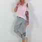 Linen Shirt with Cut-Out - Pink