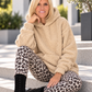 Hoodie in Teddy-Curl-Optik - beige