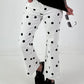 Jeans with all-over polka dots - white-black