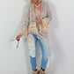 Boho-jasje met uitgebreide details - beige-blauw