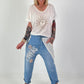 Boho Baggy Jeans - hellblau